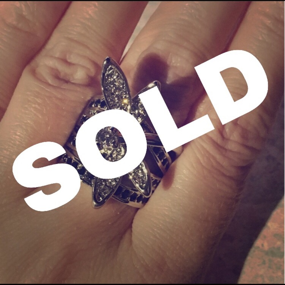 Silver Dragonfly Ring